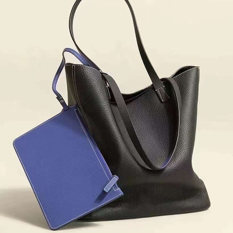 Mm Women's Bags Ultra Simple Style TC Cowhide Large Capacity Tote Baozi Mother Genuine Leather New Commuting Women's Computer Bag