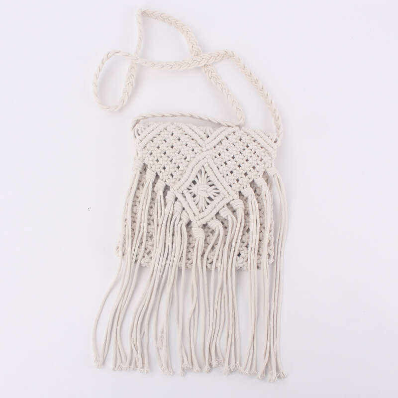 Handmade Beach Bag Simplified Tassel Crossbody Grass Korean Version Single Shoulder Woven Summer Beach Women's Bag Kq2