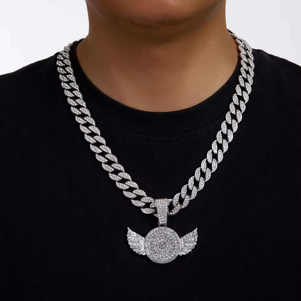 DHcollections Unisex 15MM Cuban Miami Chain Alloy Necklace With Pendant For Easter, Christmas, Halloween And Party