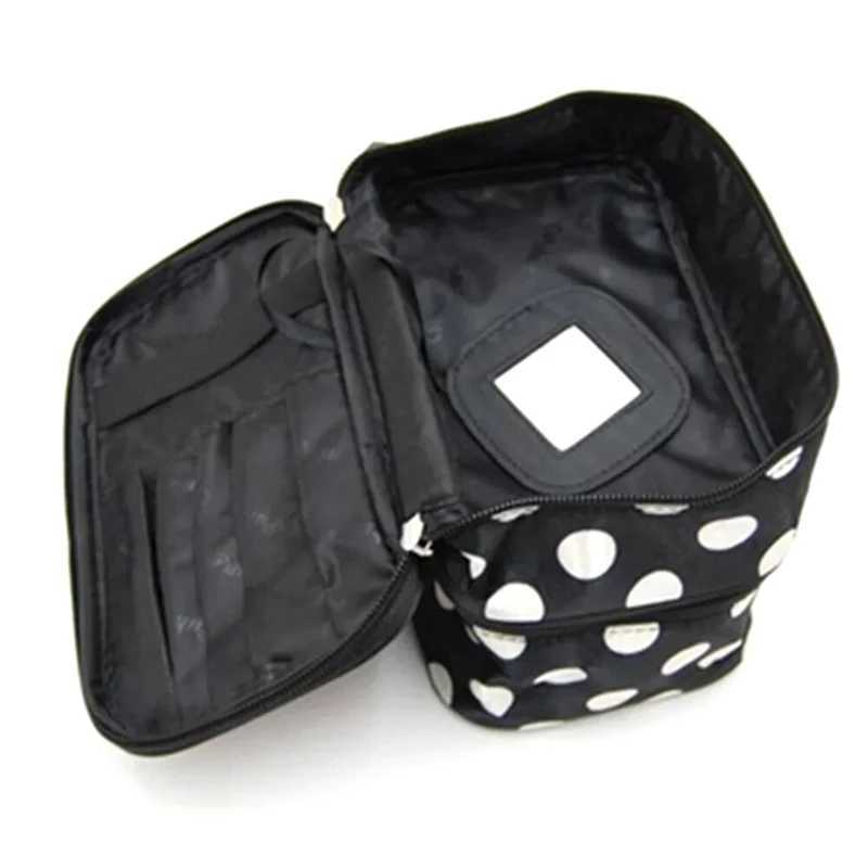 Large capacity makeup bag with double-layer zipper womens makeup bag portable travel toilet organizerXJ250415