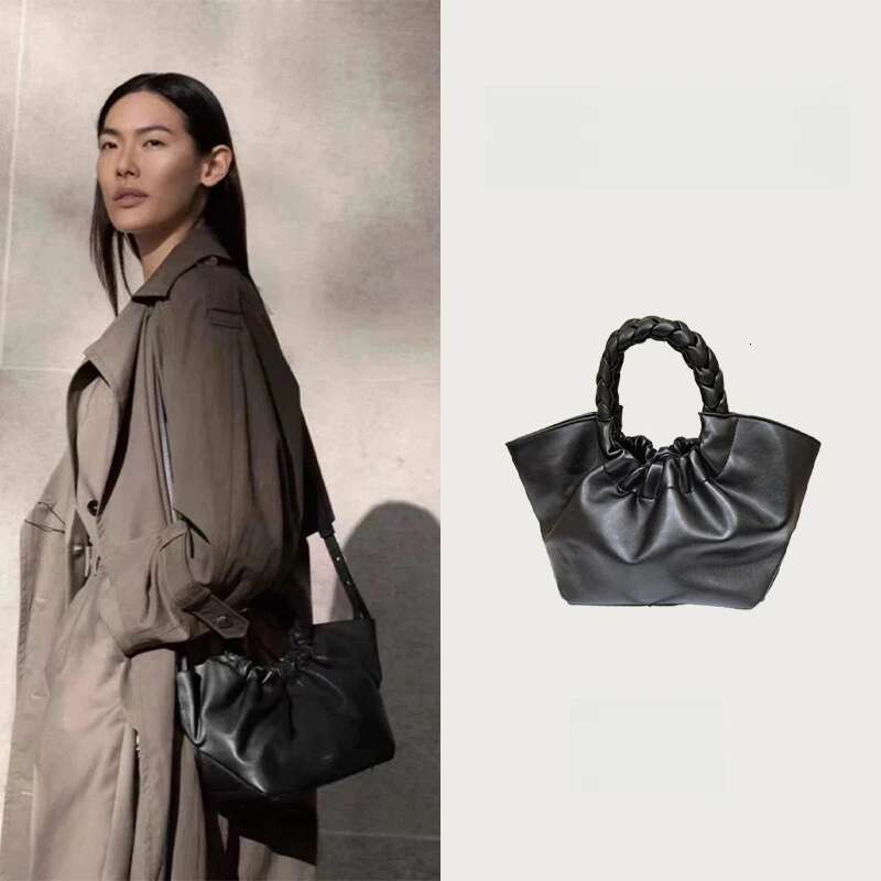 Niche British Retro Leather Woven Handbag, Commuting Cloud Bag, Casual Shoulder Bag
