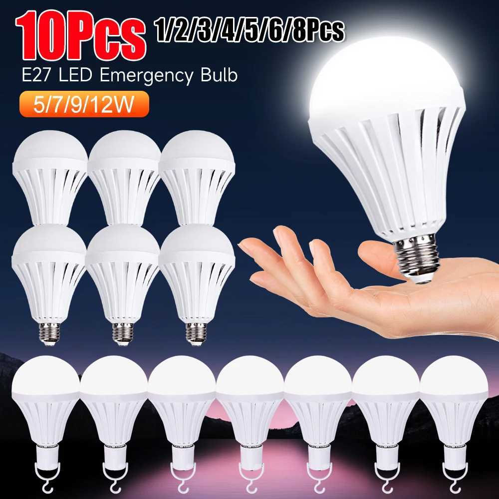 Outdoor Camping Emergency Bulb Rechargeable LED Light Bulb E27 5W 7W 9W 12W Emergency Bulb for Home Power Failure Porch Garden C251115