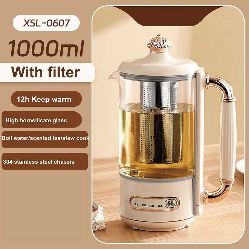1000ml Mini Health Pot Portable Electric Kettle Multifunctional Glass Flower Teapot Home Boiling Water Kettle Auto Keep Warm Y251114