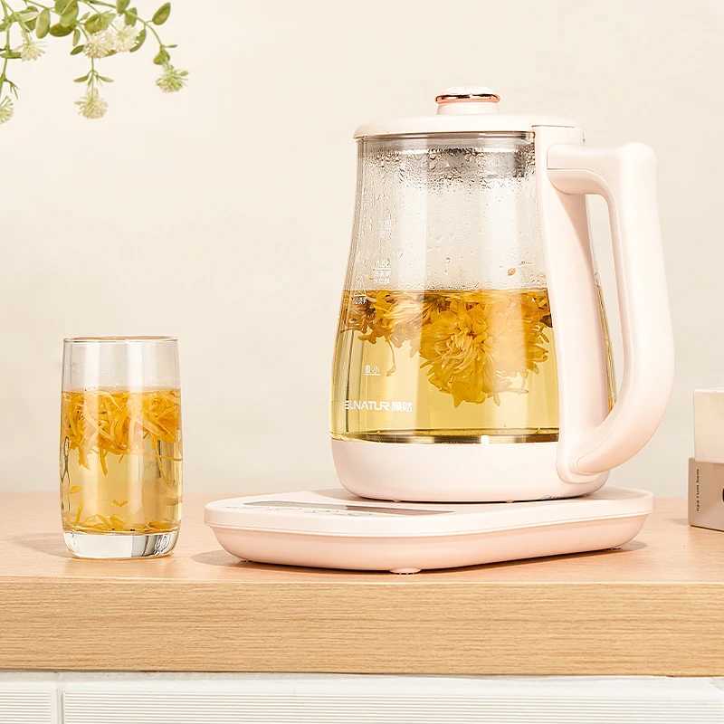 SUNATUR Kettles Electric Glass 220V Multifunction Health Pot Milk Fruit Tea Coffee Water 800W 24-hour Heat Preservation Y251114