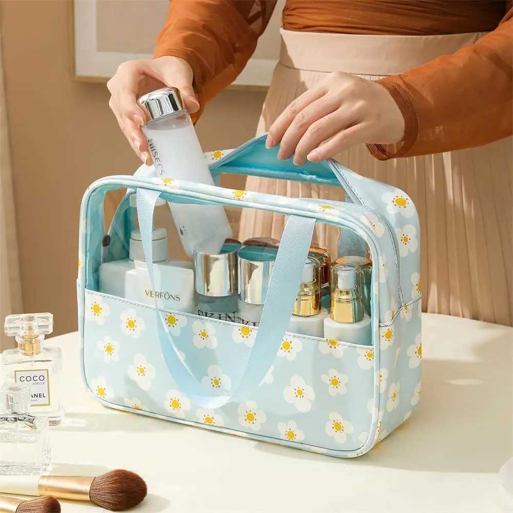 4-piece PVC makeup bag printed transparent W handbag waterproof travel makeup bag Cvenient makeup bag coin walletXJ250415