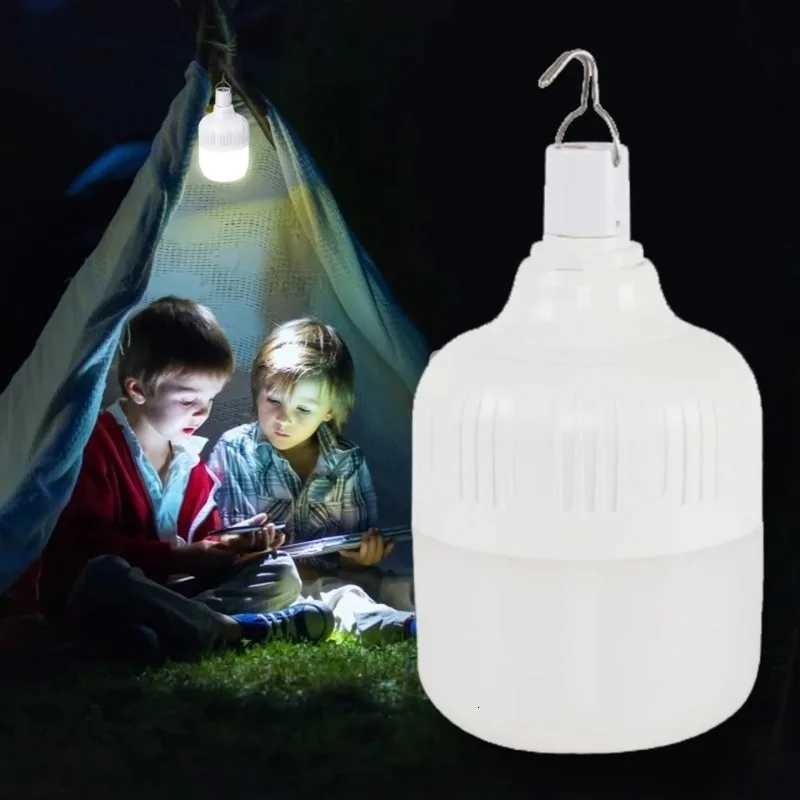 20W 40W 80W 100W USB Rechargeable Camping LED Night Light Portable Outdoor Camping Lantern Lights with Hook Emergency LED Lamp M251115