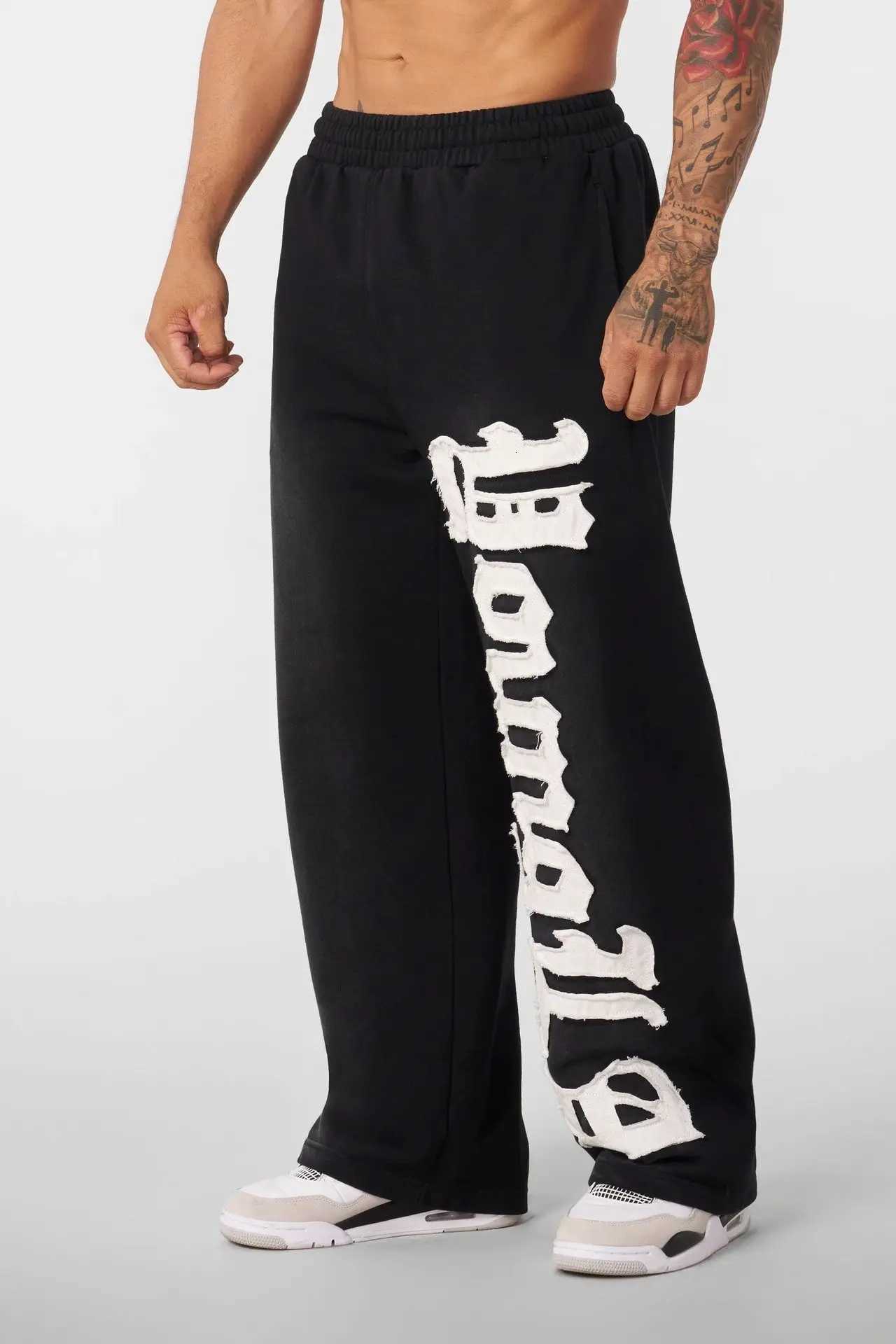 YOONGLA American style new mens sports pants for runners exercise and cotton embroidery straight leg pants casual pa X251115