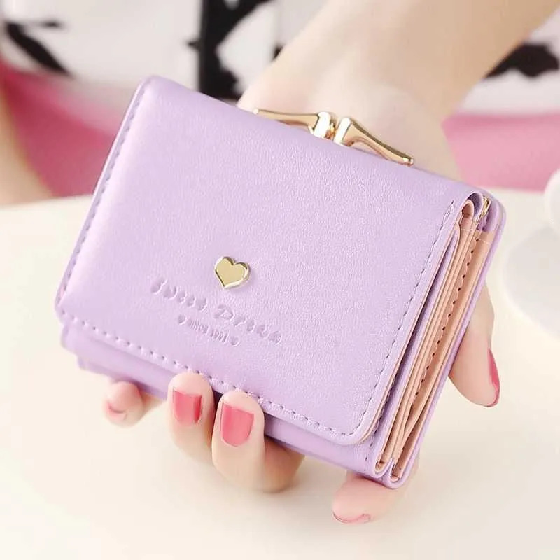 Mini Womens Wallet Likes Short Heart Womens Wallet Card Clip Mini Womens Fashion Womens Coin Wallet Womens Clutch Bag 250410