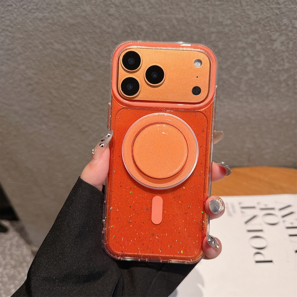 Magnetic Solid Color Phone Case Suitable for iPhone 17 Pro Max Transparent Anti-fall iPhone 16/15 Pro