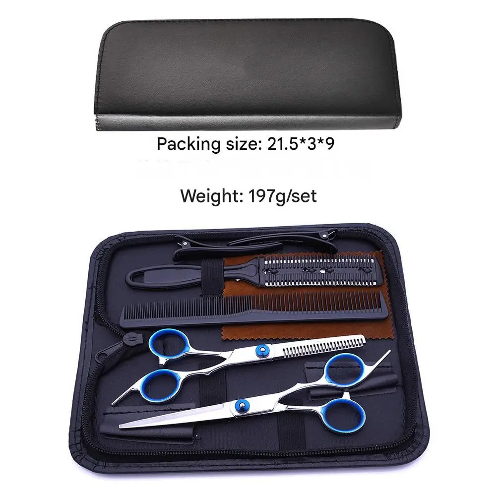 Professional Black Gold Barber Shears - Hair Thinning Detachable Scissors Kit with Accessories for SalonHome Use 250414