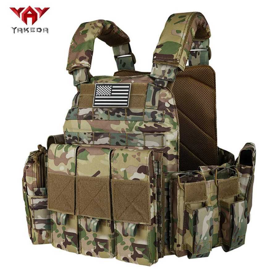 (Including US flag) YAKEDA MOLLE Outdoor Camouflage Training Vest Training Equipment Multi-functional Training Vest XJ251114