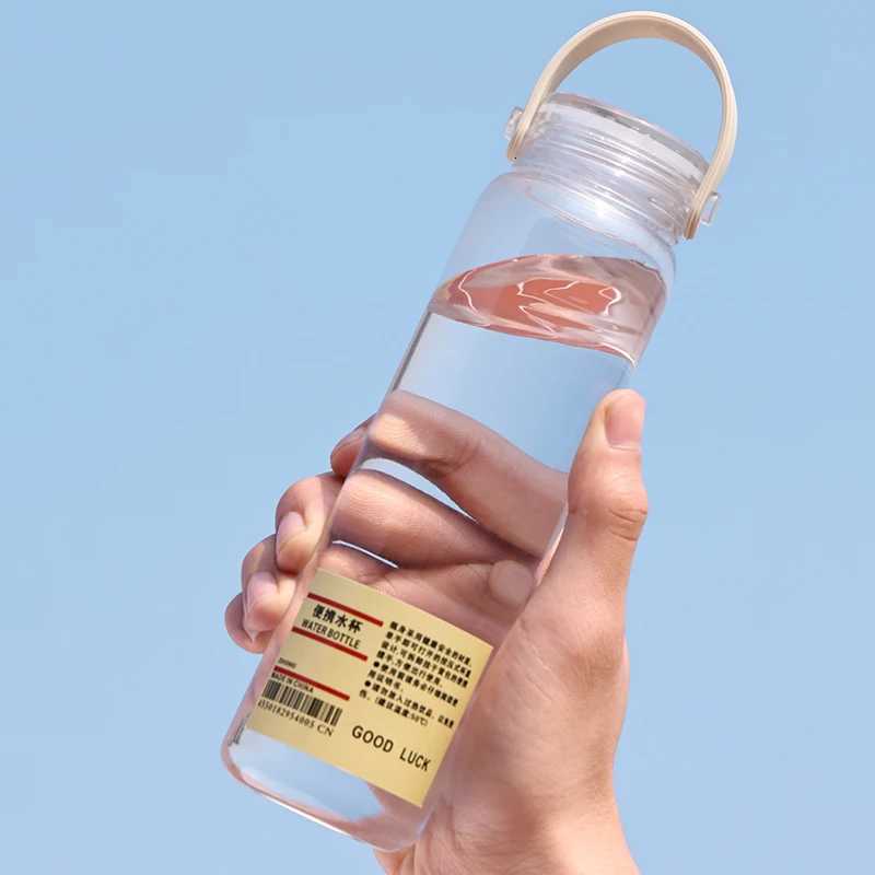 Transparent Plastic Cup for Male and Female Students Simple Water Cup with Text Portable Cup Sports Large Capacity Water CupW251114