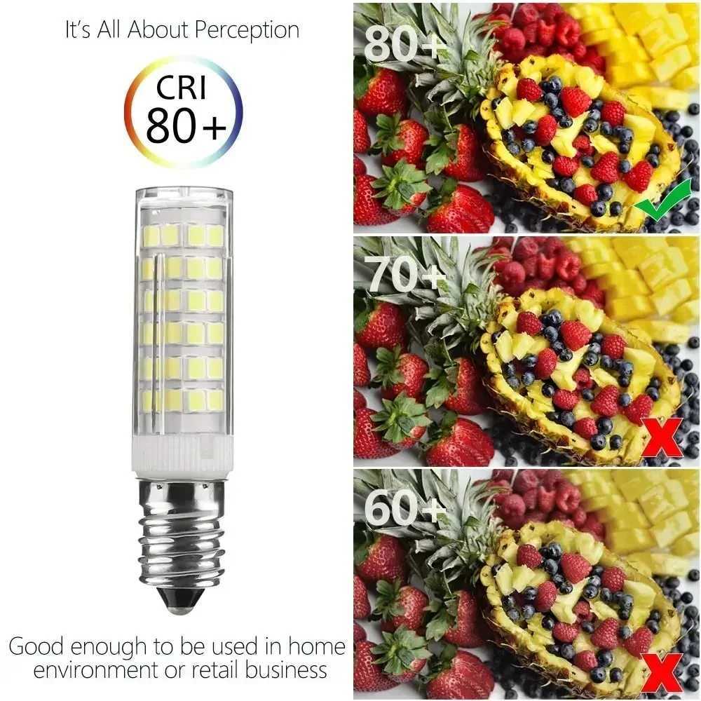 Melery E14 LED Light Bulbs Screw Incandescent 5W Lamp 500LM Warm Cold White Fridge Chandelier 360 Degree Beam Angle 2PACK C251115