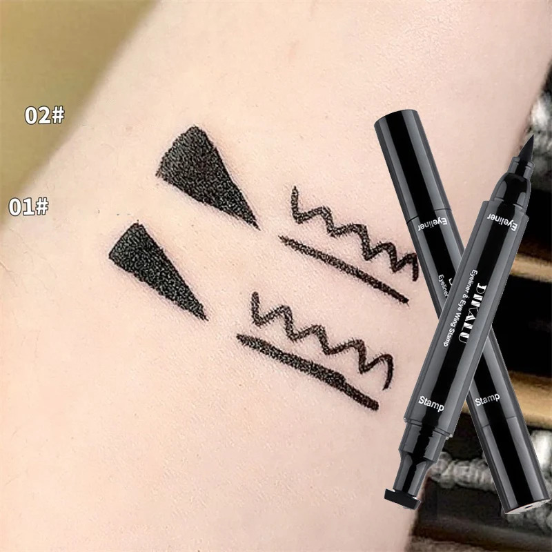 Big Seal Stamp Liquid Eyeliner Pen Waterproof Fast Dry Black Eye Liner Pencil with Eyeliner Cosmetic Triangle Stamp Eyeliner 250414