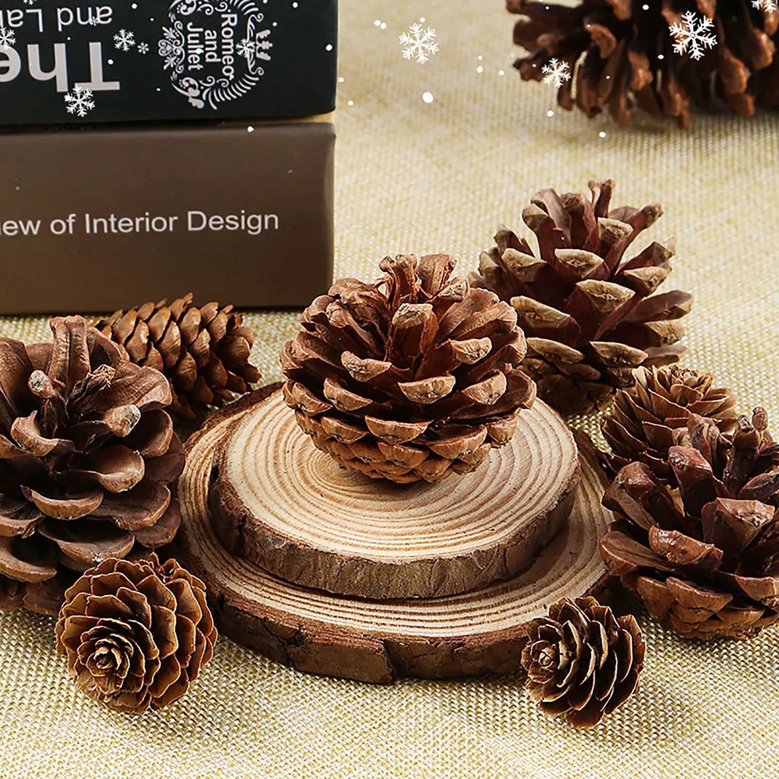 18 Pcs Natural Christmas Rustic Pinecones Fall Garland Halloween Thanksgiving Decorations Christmas Tree Fall OrnamentsM251115