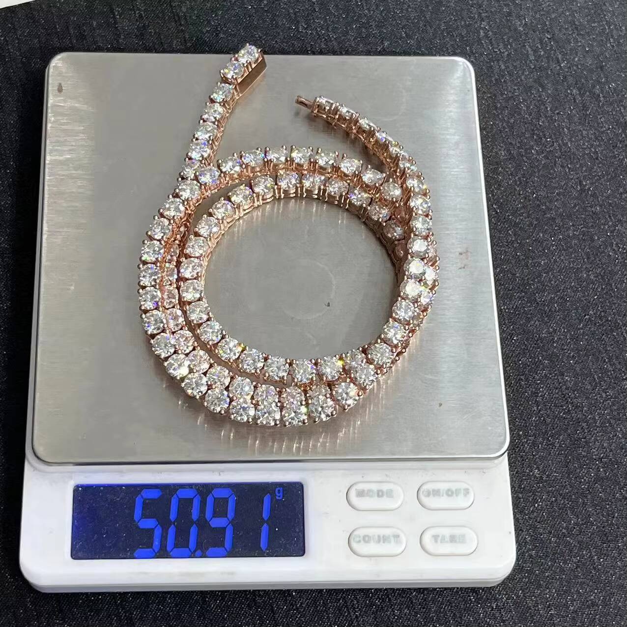 Fashion Hip Hop Tennis Chain 5mm 22 Inches Mens Necklace Moissanite Diamond Jewelry Chain