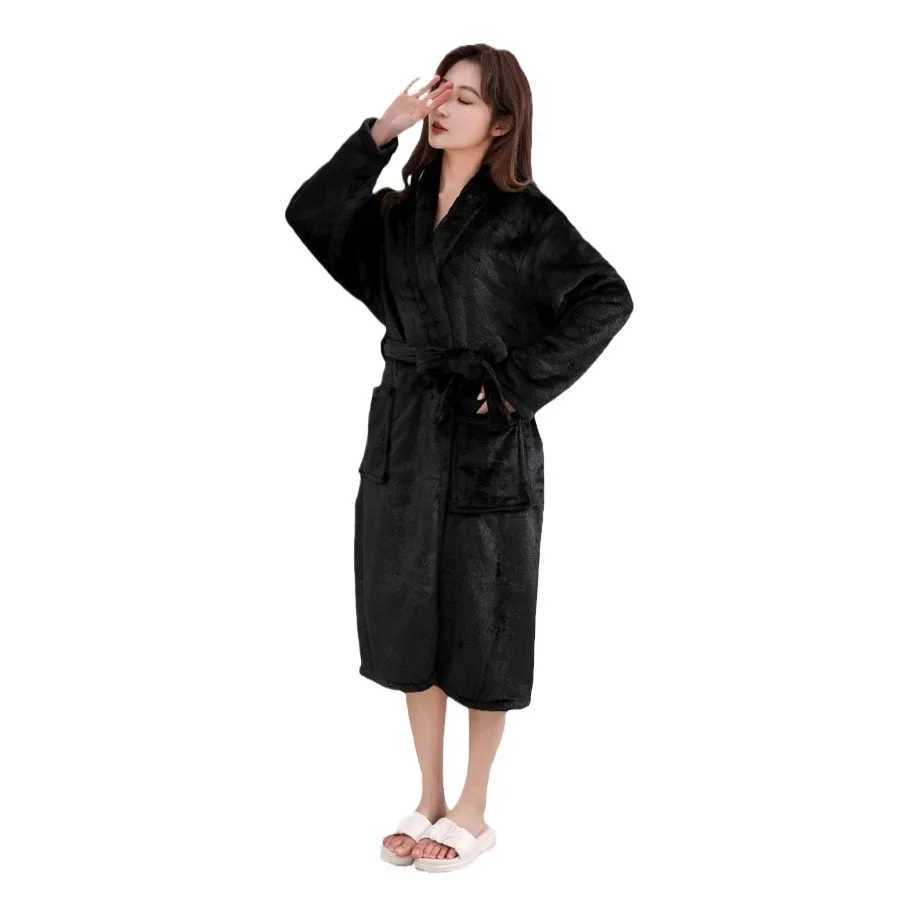 Thicken Flannel Pajama Sleepwear Women Winter Home Clothes Floral Print Fuzzy Coral Middling Couples Bath Gown Robe Sleepwear Wa C251115