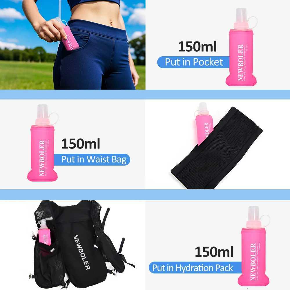 NEWBOLER TPU Outdoor Sport Bottle Folding Soft Flask Drink Portable Water Bottle for Running Camping Hiking Fitness Water BagW251114