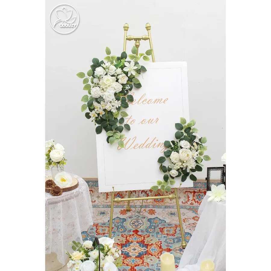 Pack of 2 Wedding Arch Artificial Flowers for Banquet Party Reception Entrance Welcome Sign and Background Decoration Elegant WM251115