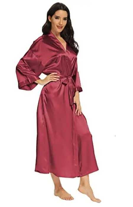 Women Silk Satin Long Wedding Bride Bridesmaid Robe Kimono Robe Feminino Bath Robe Large Size XXXL Peignoir Femme Sexy Bathrobe C2511151