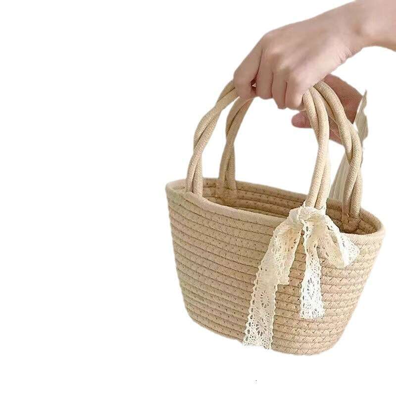 Handmade Beach Bag Rural Tyle Hand Woven Bag Made Of Cotton Eco-Friendly Tote Bag, Popular Among Internet Celebritie For Commuting, Nack, Cometic, Tor