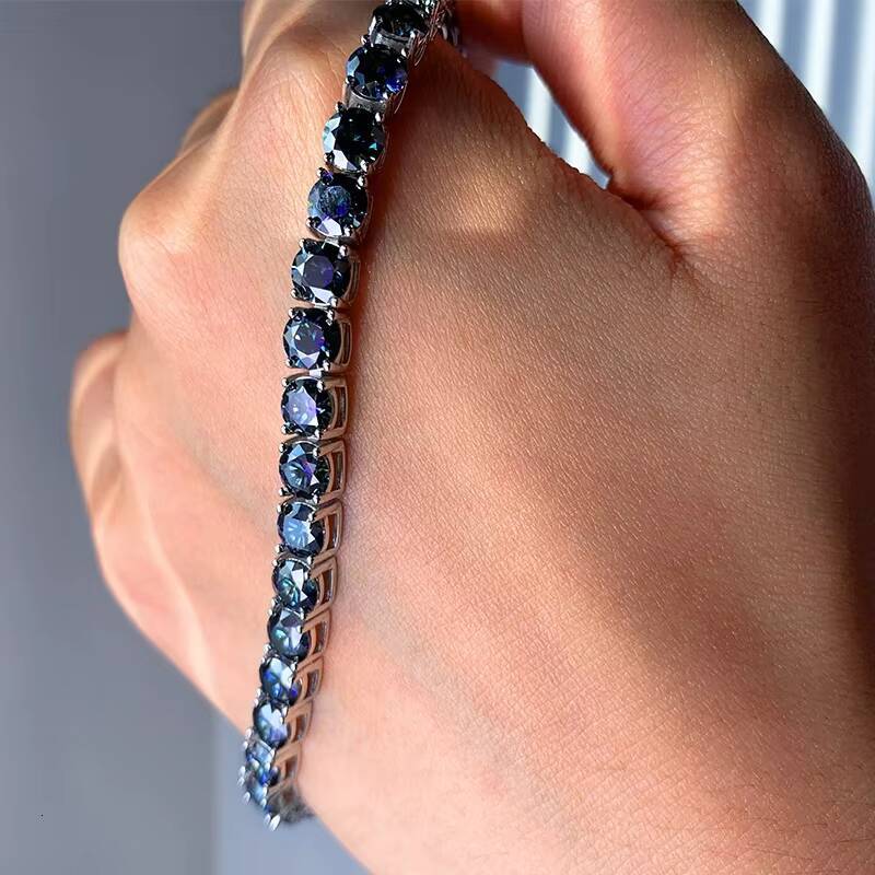 Hailer Jewelry Moissanite Tennis Chain 925 Hot Sale 5mm Mossainte Tennis Chain