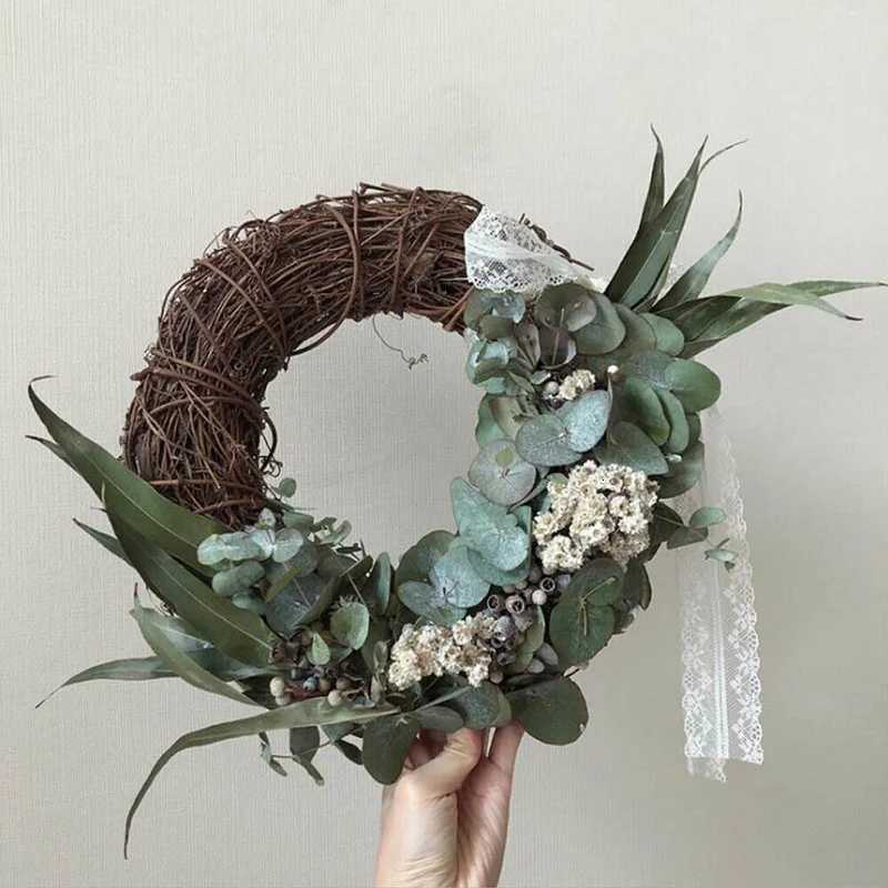 Christmas Artificial Vine Ring Wreath Rattan Wicker Garland Xmas Party Decor DIY Farmhouse Decor Rattan Decor GarlandM251115