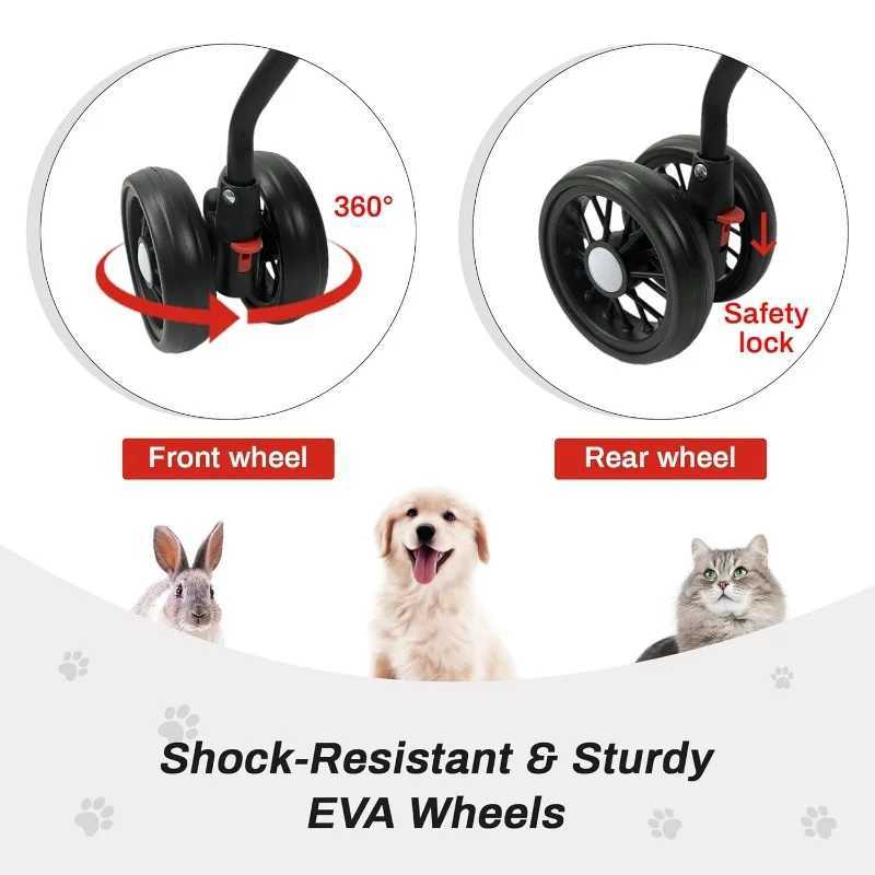 Pet Cart 3-in-1 Folding Dog Cart Multi functional Dog and Cat Jogging Cart with Detachable 4-Wheel Folding Pet Cart X250415