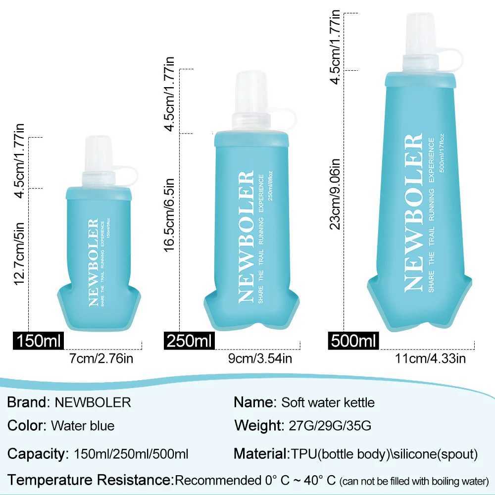 NEWBOLER Camping Soft Water Bottle Drinking Sport Folding Bag Flask Outdoor Running Hydration Pack Waist Bicycle BPA FreeW251114