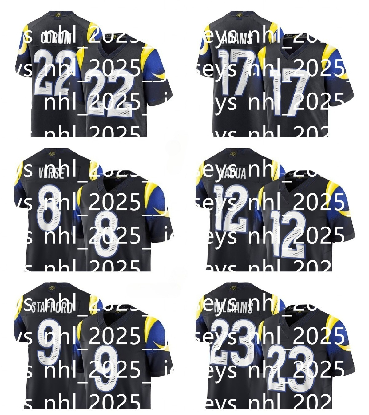 NFL Ram Puka Nacua Kyren Williams Matthew Stafford Jared Verse 2025 Rivalries Collection Limited Jersey