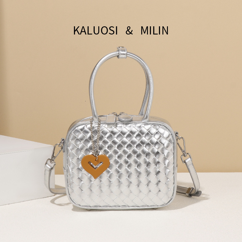 2025 New Woven Bag Women's Fashion PU Leather Handbag Commuter Designer Crossbody Shoulder Bag