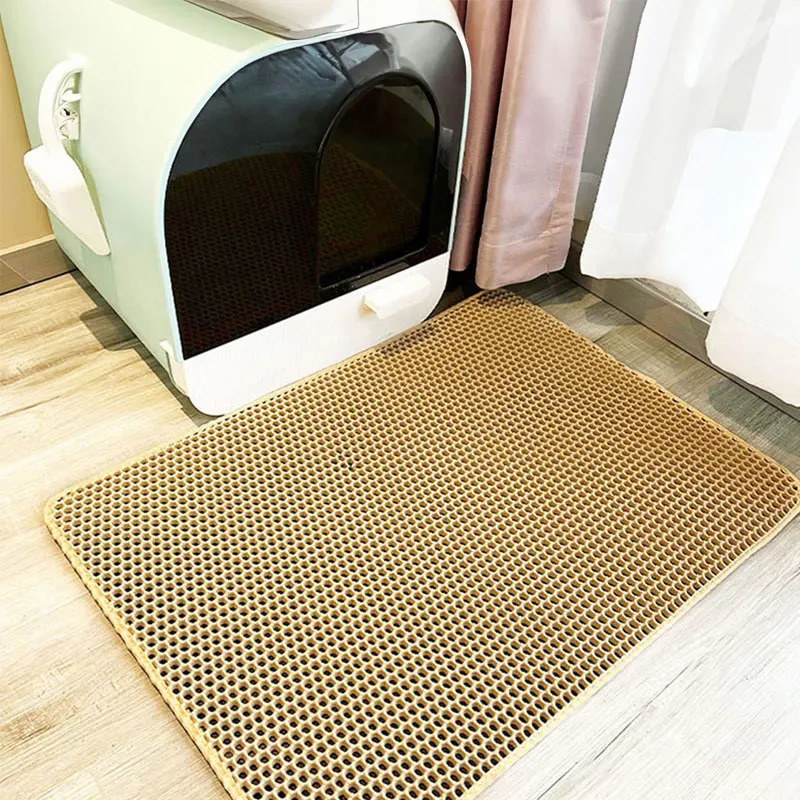 Pet Cat Litter Mat Waterproof Double Layer Cat Litter Trapping Pet Litter Box Mat Clean Pad Products For Cats Accessories 250414