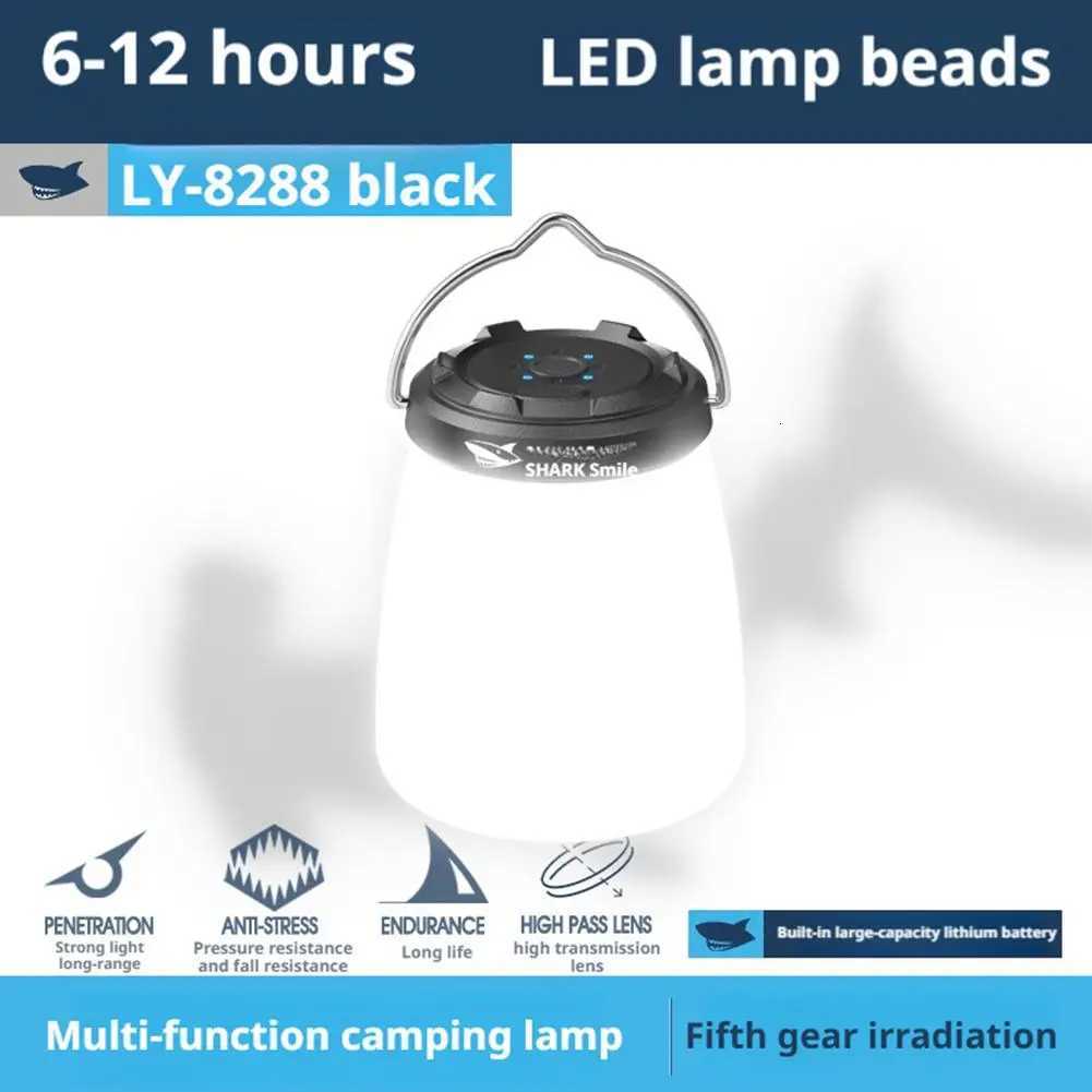 LED Camping Lantern with Power Display ABS Wide-Angle Tent Light with Built-in Hook Portable Outdoor Lighting M251115