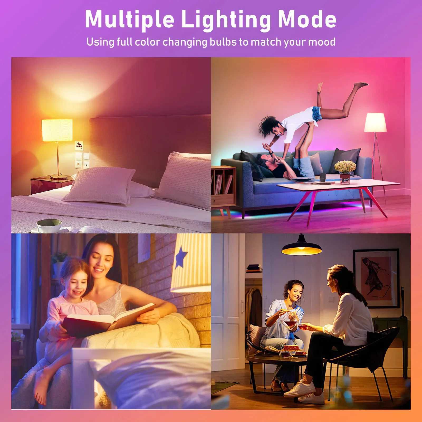 2PCS Rechargeable Light Bulbs Remote Control Battery Operated Light Bulb with Timer Dimmable 3 Color Temperatures C251115