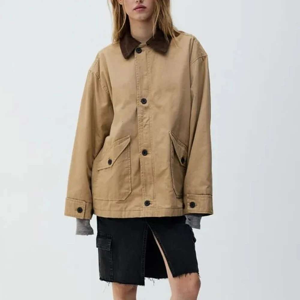 Designer Clothes TWOTWINSTYLE Solid Spliced Pockets Minimalist Jackets For Women Lapel Long Sleeve Patchwork Buttons Casual Coat Female Fashion