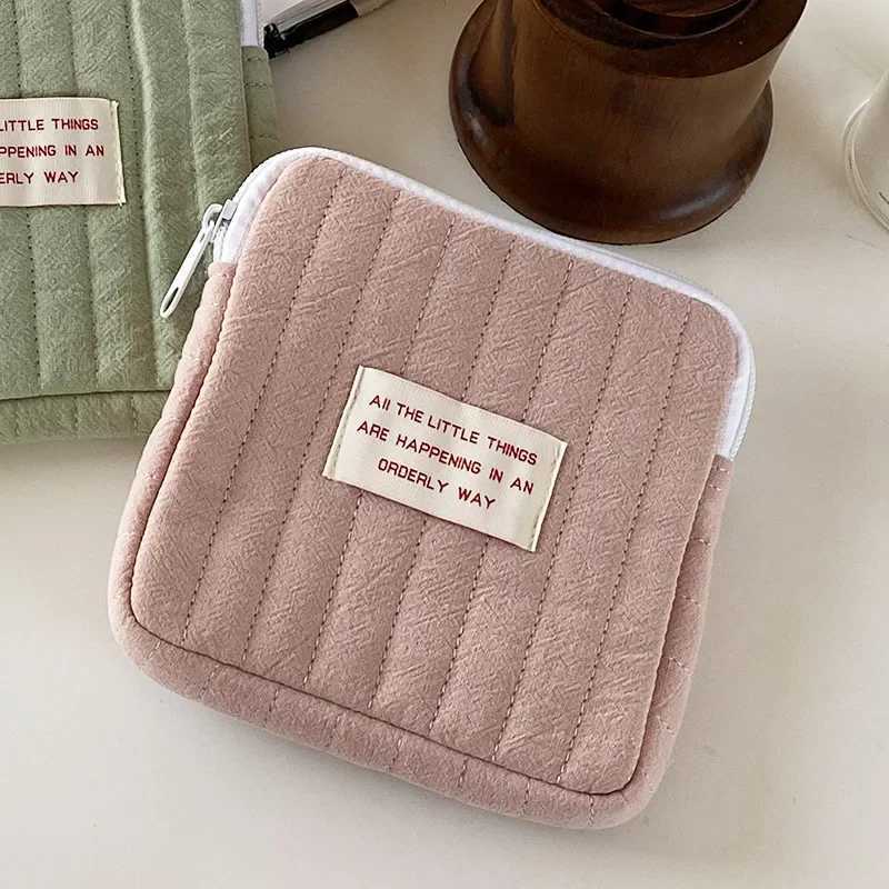 Cute soft square makeup bag small makeup bag travel organizer portable embossed headphone card coin Mey storage bagXJ250415