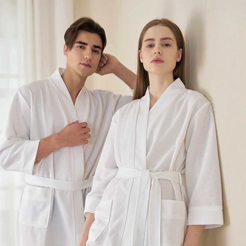 Waffle Robes For Women And Men Spring Summer Thin Bathrobenightgown Home Service Basic Quick-dry Hotel Bathrobe C251115