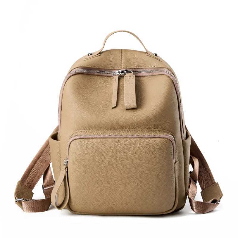 New Top Layer Cowhide Large Capacity Laptop Leather Backpack Double Shoulder Casual School Travel Commuter Womens Bag MochilaW251114