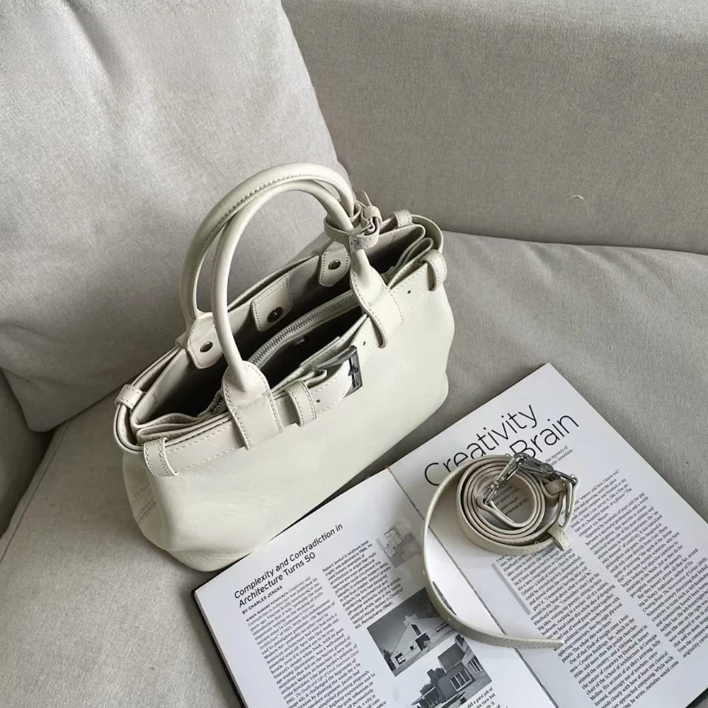 Designer Bag Women Handbags Shoulder Bag 2025 Original Beige Natural First Layer Cowhide Office Fashion Commuter Shoulder Bag