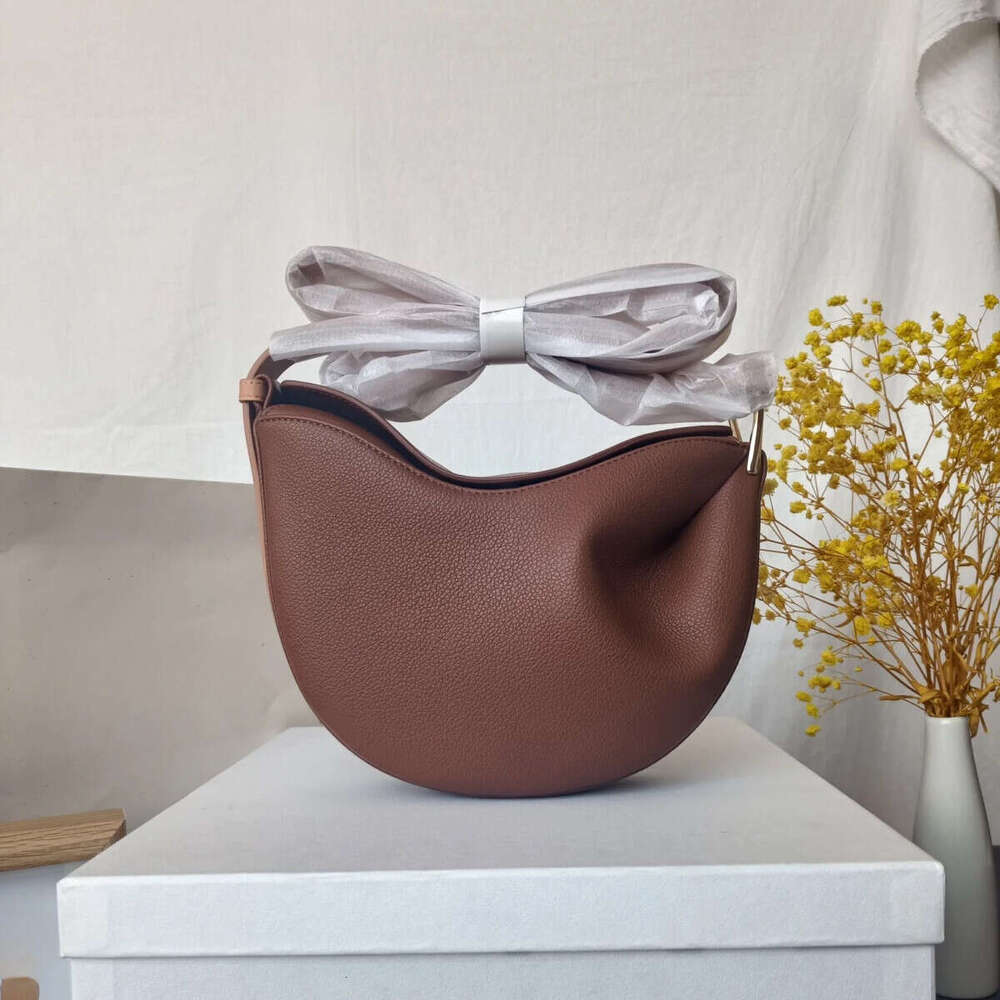 Designer polenebags leather tonca Half Moon Smooth Shoulder Black Tote Underarm Fashion Women Cross Body Bag Mini Purse Textured Leather Hobo Bags b7