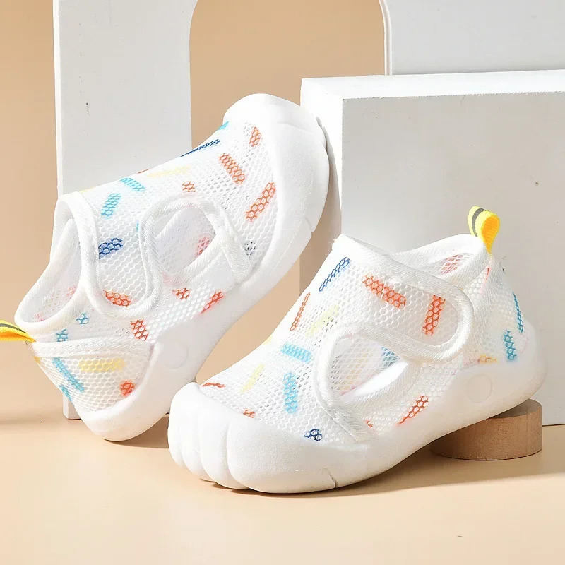 Summer Breathable Air Mesh Kids Sandals 1-4T Baby Unisex Casual Shoes Anti-slip Soft Sole First Walkers Infant Lightweight Shoes 250415