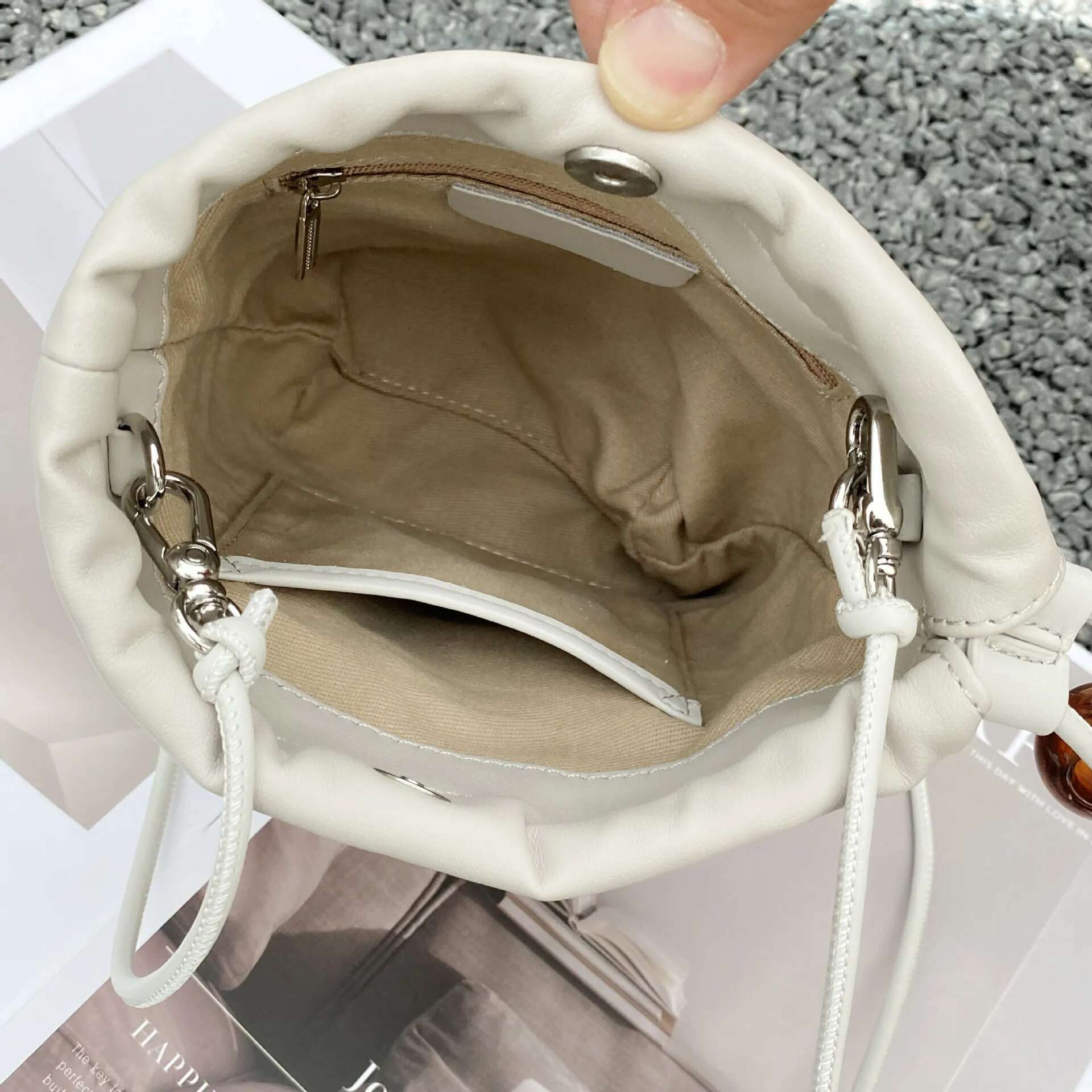 Ins Chic Gold Sier Mini Phone Purse Summer Nappa Cow Leather Women Crossbody Bag Small All-match String Close Pouch