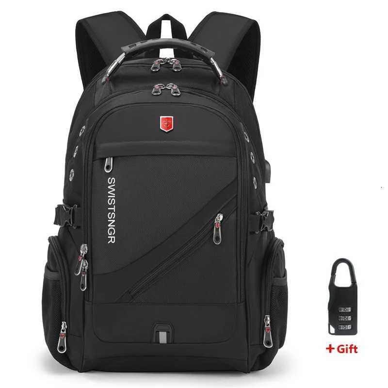 Waterproof 156/173 Inch Laptop Backpack Men USB Charging Swiss Backpack Travel Women Rucksack Male Vintage School Bag MochilaW251114