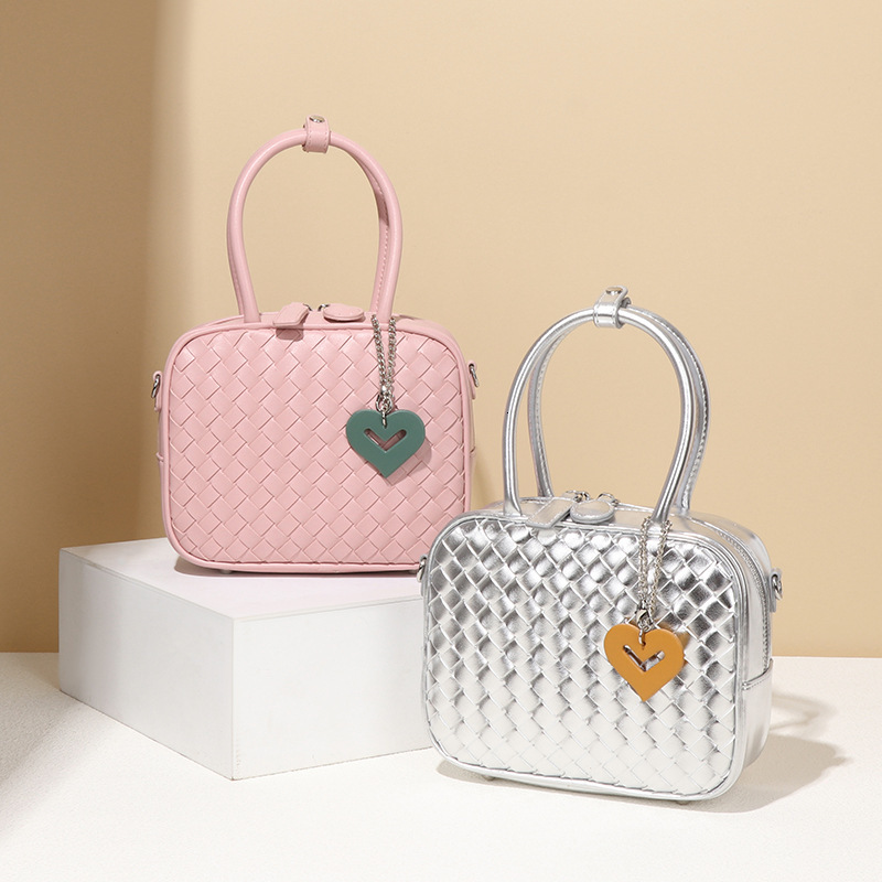 2025 New Woven Bag Women's Fashion PU Leather Handbag Commuter Designer Crossbody Shoulder Bag