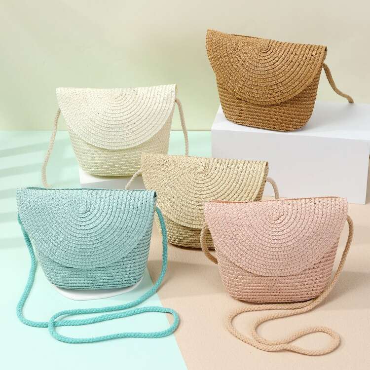 Handmade Beach Bag Cute Straw For Young Girls, Mobile Phone Crossbody, Zero Wallet, 2025 New Summer Beach Handmade Woven Shell Bag Kq2