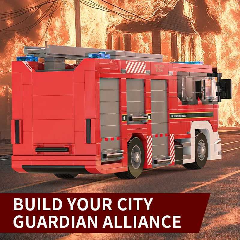 Free shipping 704PCS Fire Truck Building Blocks Ci Engineering Rescue Vehicle Model Bricks Educational DIY Toys Holiday Gifts For Kids
