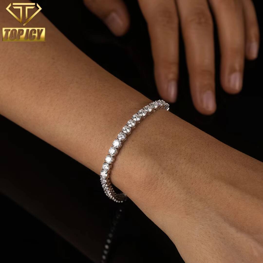 Sparkling Pass Diamond Tester Without Fading GRA Certificates 2mm 3mm 4mm 5mm VVS Moissanite Diamond Tennis Bracelets
