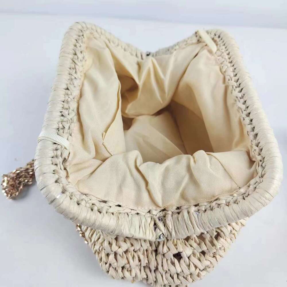 Handmade Beach Bag Weaving Dumpling Small 2024 New Ethnic Style Daily Matching Handbag Holiday Single Shoulder Straw Woven Bun Niche Kq2