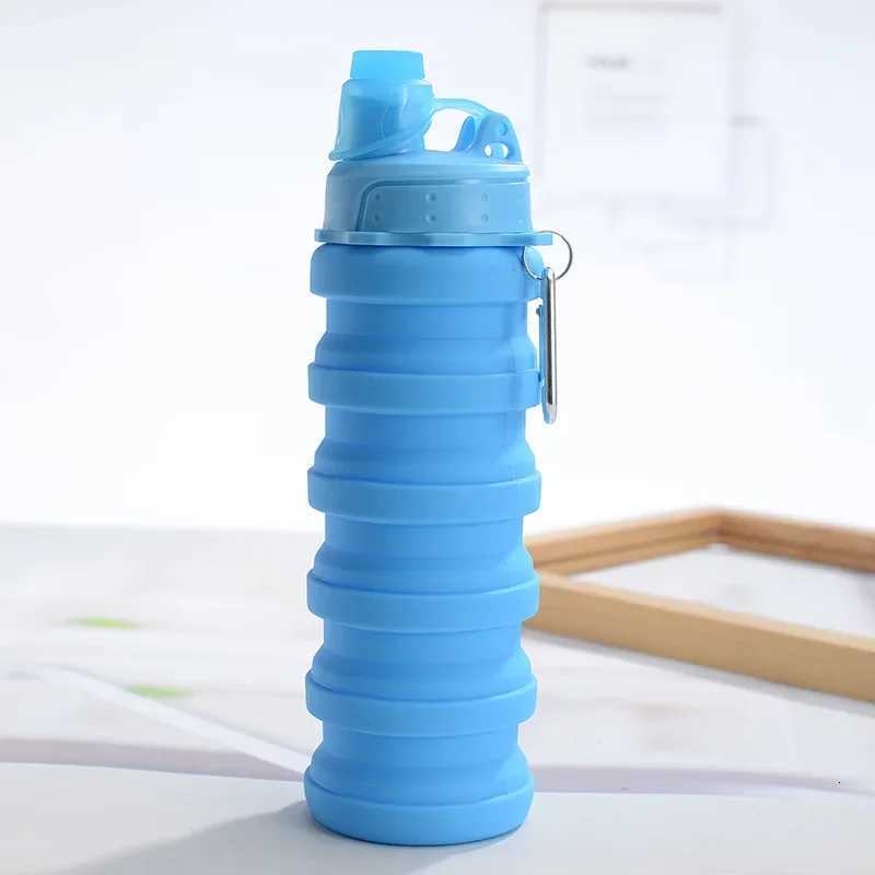 Multi-Colors Portable Collapsible Silicone Water Bottle with Lid Camouflage Foldable Kettle for Sports Travel Sport BottleW251114