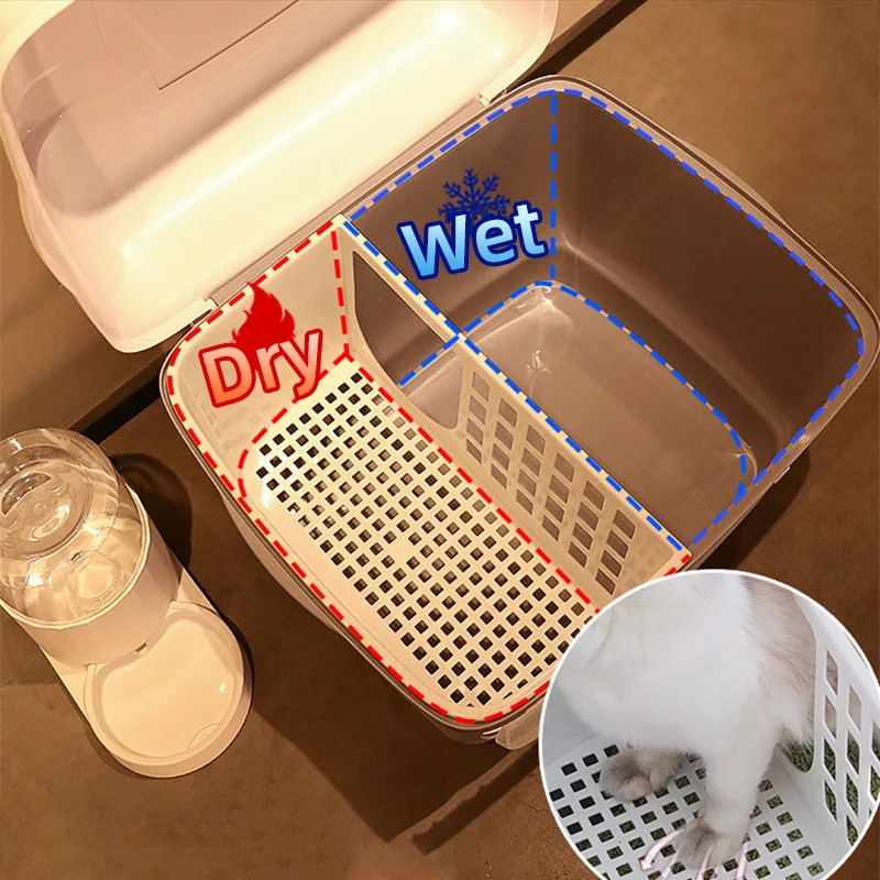 HOOPET Cat Litter Box Large Capacity Cat Litter boxes with Hallway Pet Pan Supplies for Cats and Kittens Splash proof litters 250414